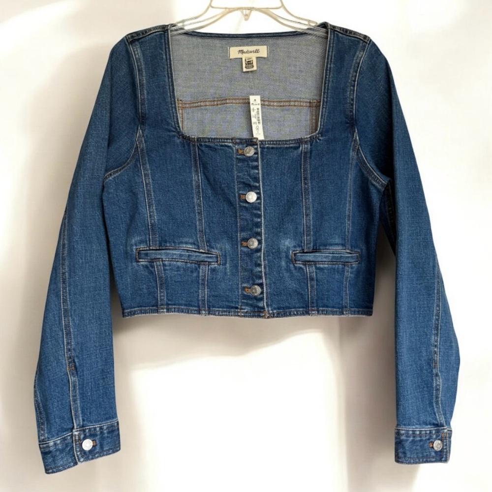 💐HOST PICK💐 NWT Madewell Denim Square-Neck Crop Top